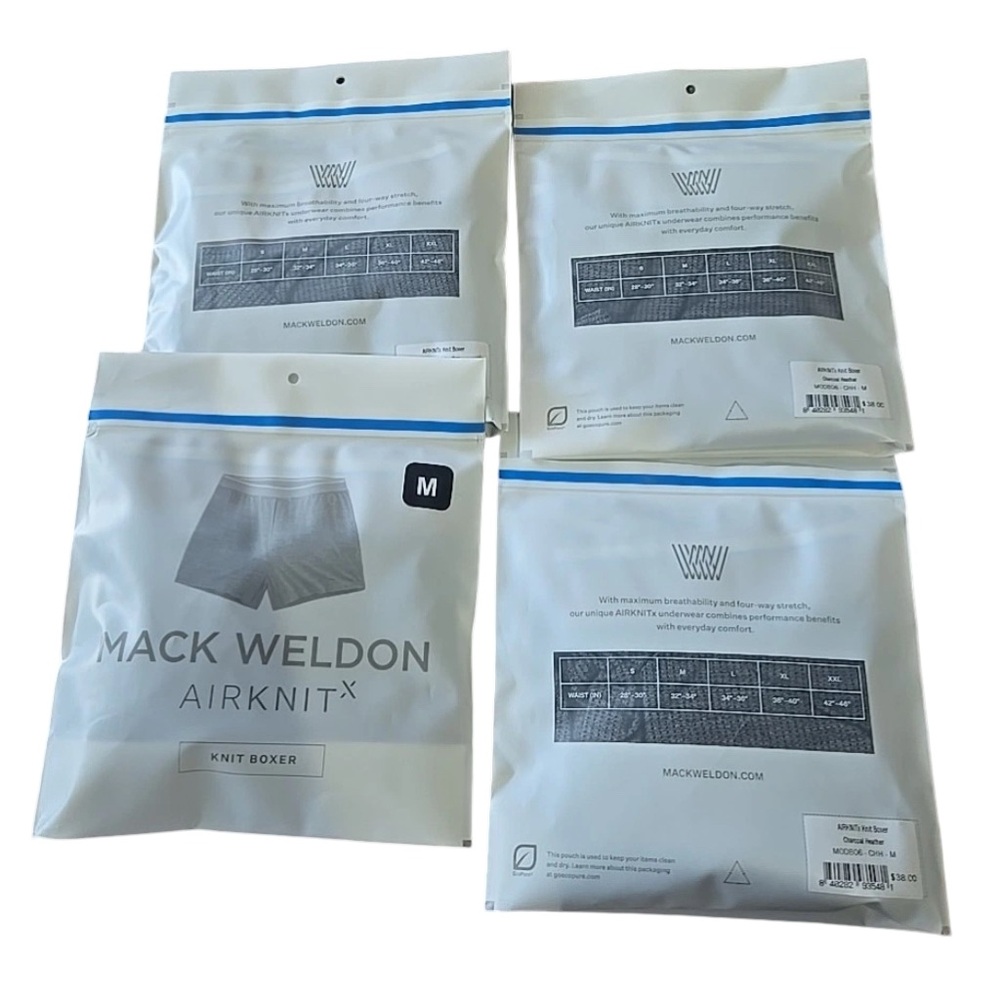 Mack Weldon Airknitx Knit Boxer 4 Pack in Gray